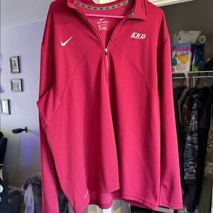 Men’s XXL Nike Red EKU Eastern Kentucky University Dri-FIT Quarter-Zip Pullover